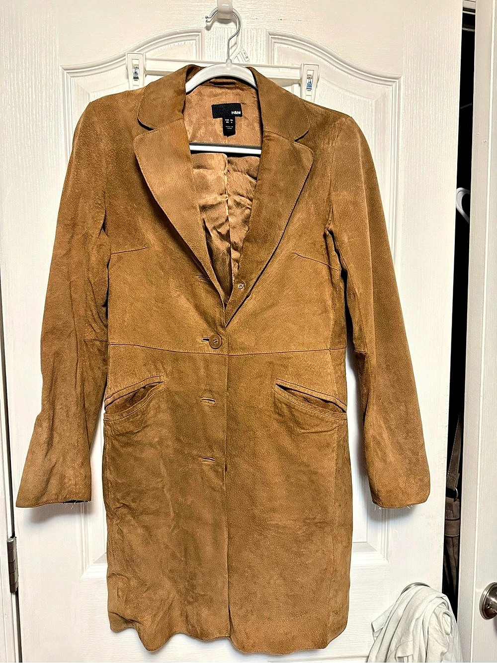 H&M Brown Leather Coat Size 6